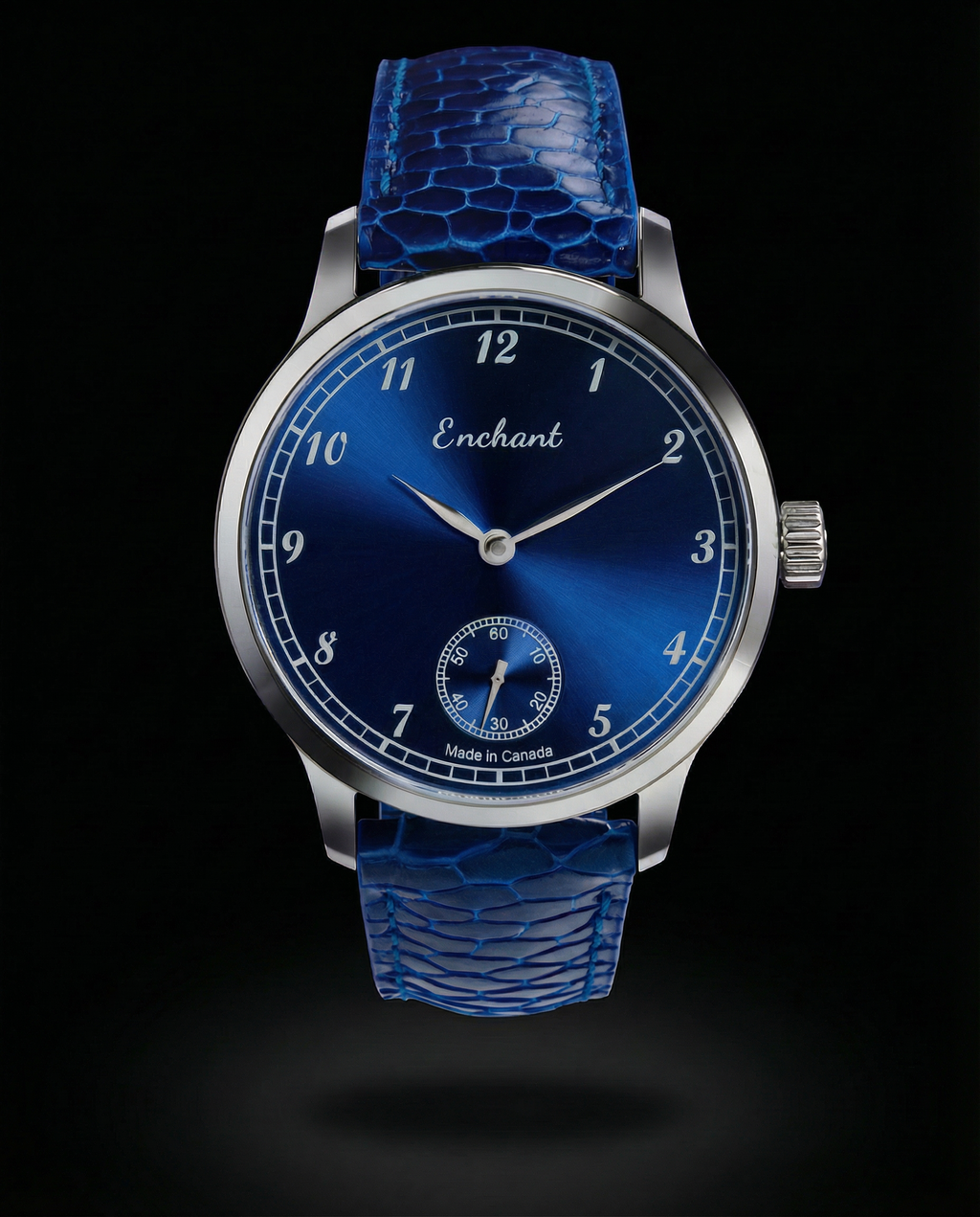 Enchant Navy Blue Voyageur watch front view
