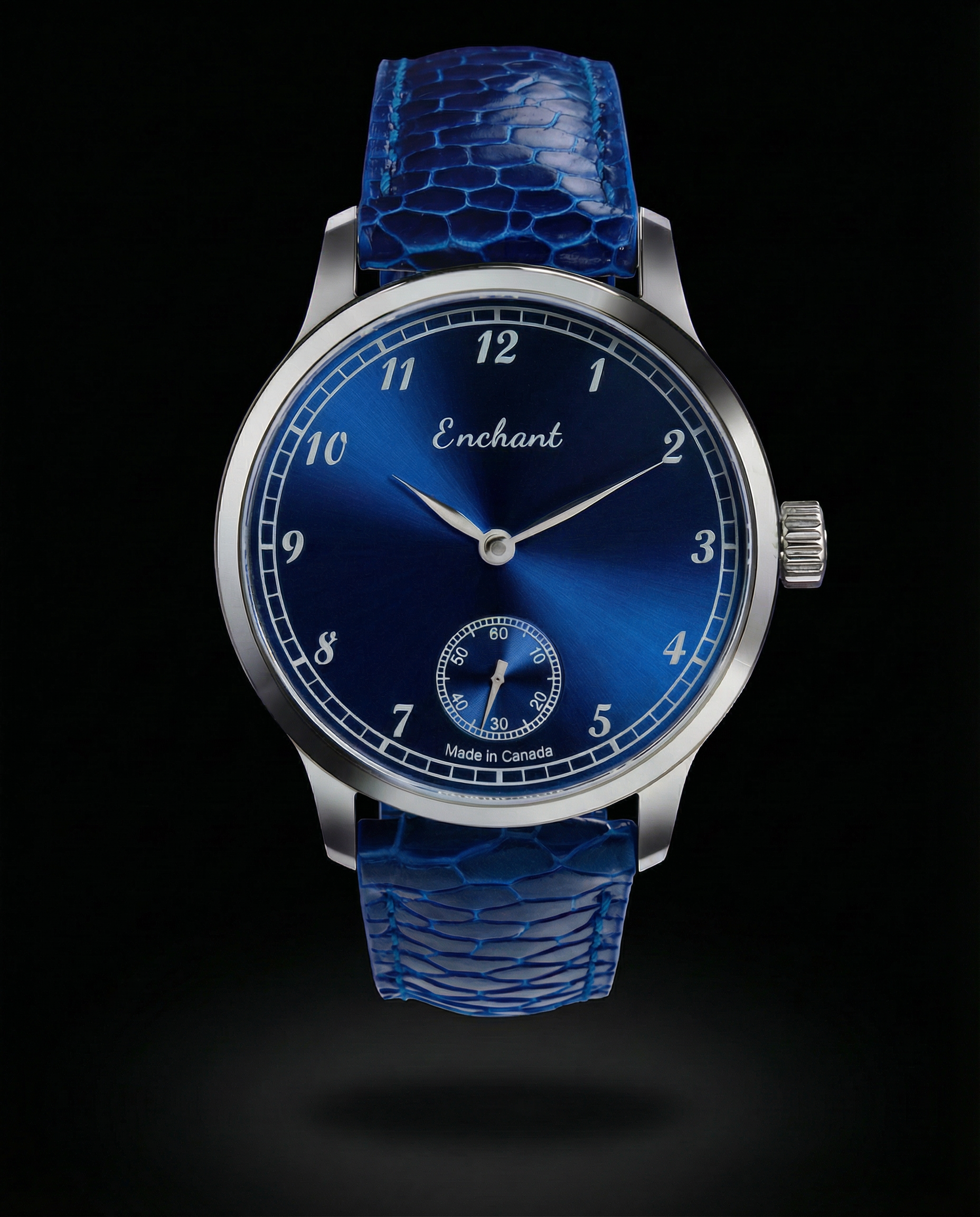 Enchant Navy Blue Voyageur watch front view