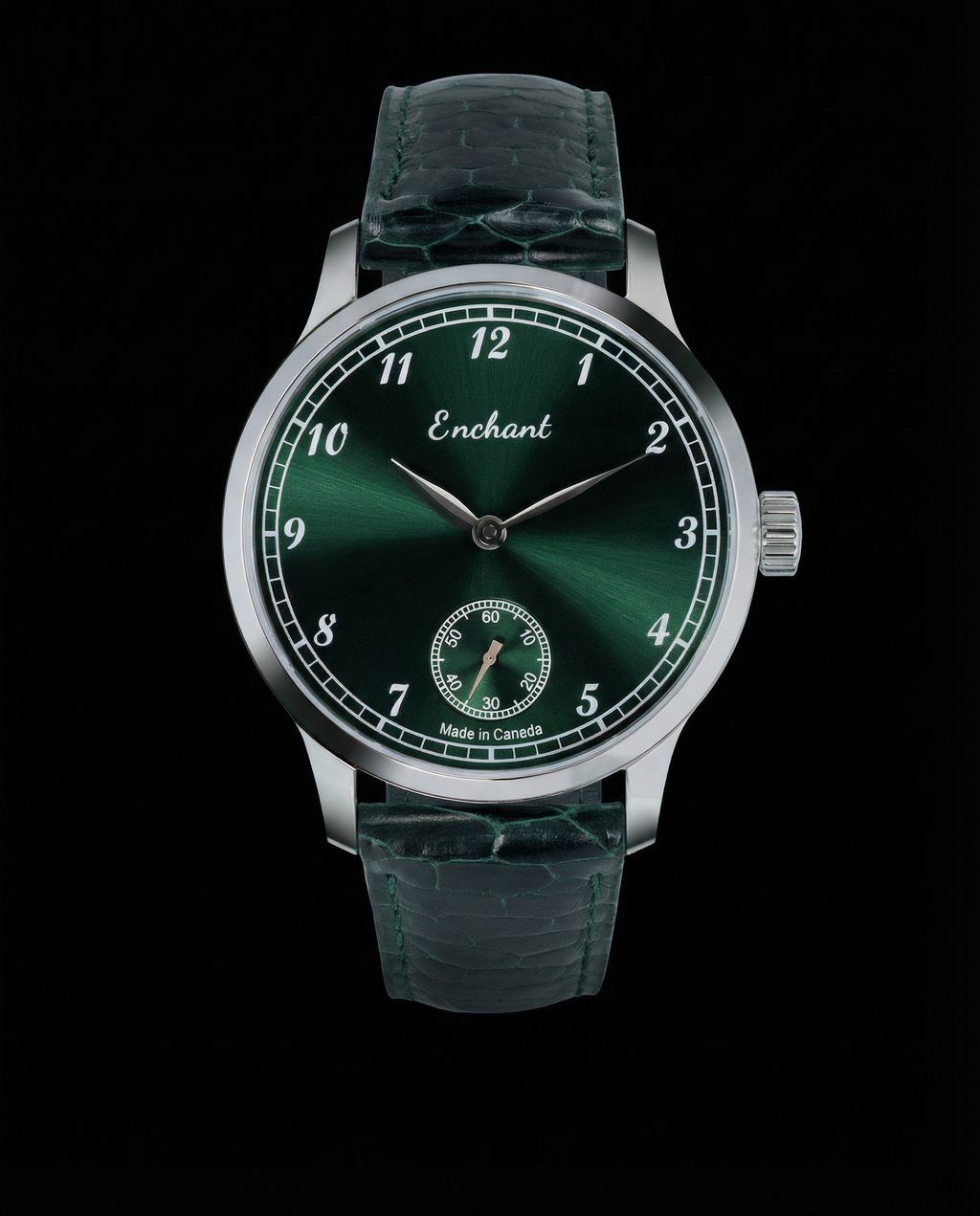 Enchant Forest Green watch front view